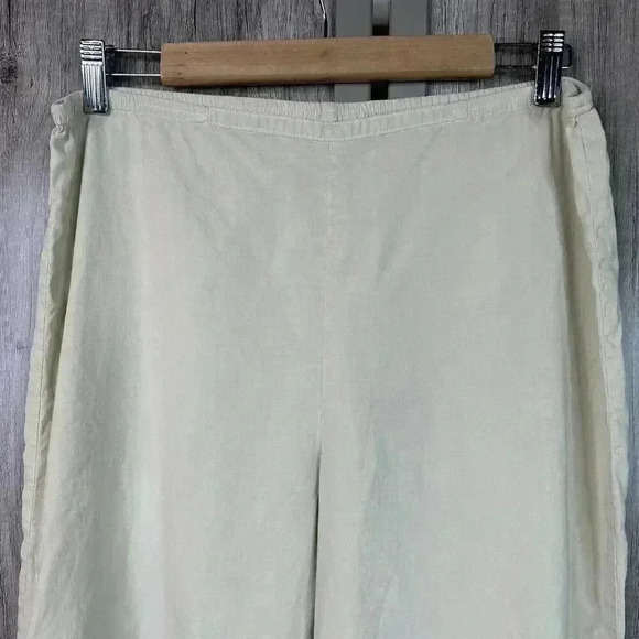 Citron Santa Monica Pants Small Cropped Ivory Cream Silk Cotton Sz S - Picture 2 of 9